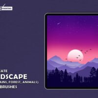 145 Procreate Landscape Stamp brushes 145 Procreate Landscape Stamp brushes