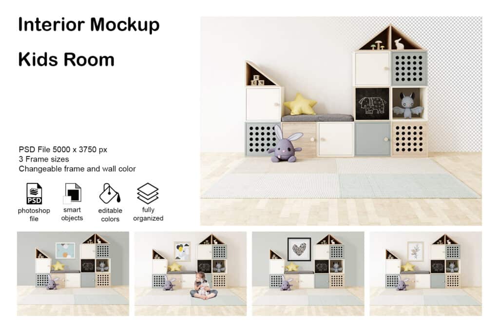 0008 prv 1 1024x683 - Interior Mockup Kids Room 0008