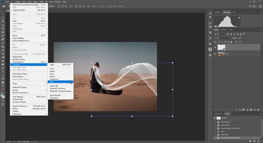 How to add a flying fabric overlay to image in Photoshop fabric tut 03 1024x555 - How to add a flying fabric overlay to image in Photoshop