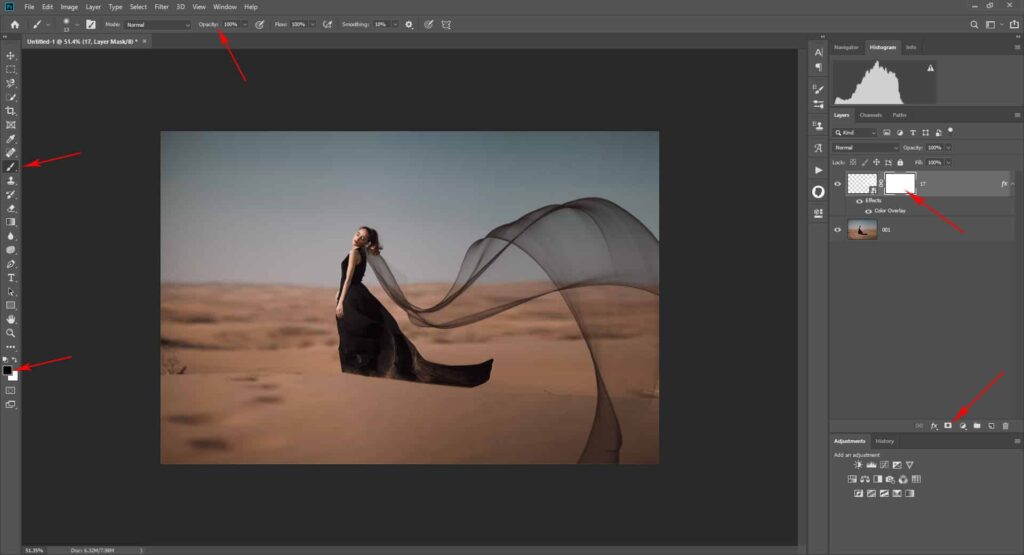 How to add a flying fabric overlay to image in Photoshop fabric tut 07 1024x555 - How to add a flying fabric overlay to image in Photoshop