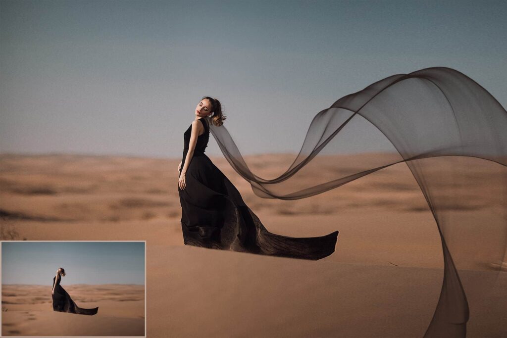 fabric tut 09 1024x683 - How to add a flying fabric overlay to image in Photoshop