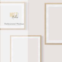Wooden Frames Mockup PNG