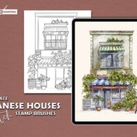 148 Procreate Sketch Japanese Houses