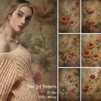 Fine Art Textures 14, Photoshop Overlays, Floral Layer, Photo editing, Textures overlays, Digital Backdrops, Digital Papers, Old Effect