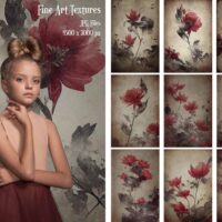 Fine Art Textures 17, Photoshop Overlays, Floral Layer, Photo editing, Textures overlays, Digital Backdrops, Digital Papers, Old Effect