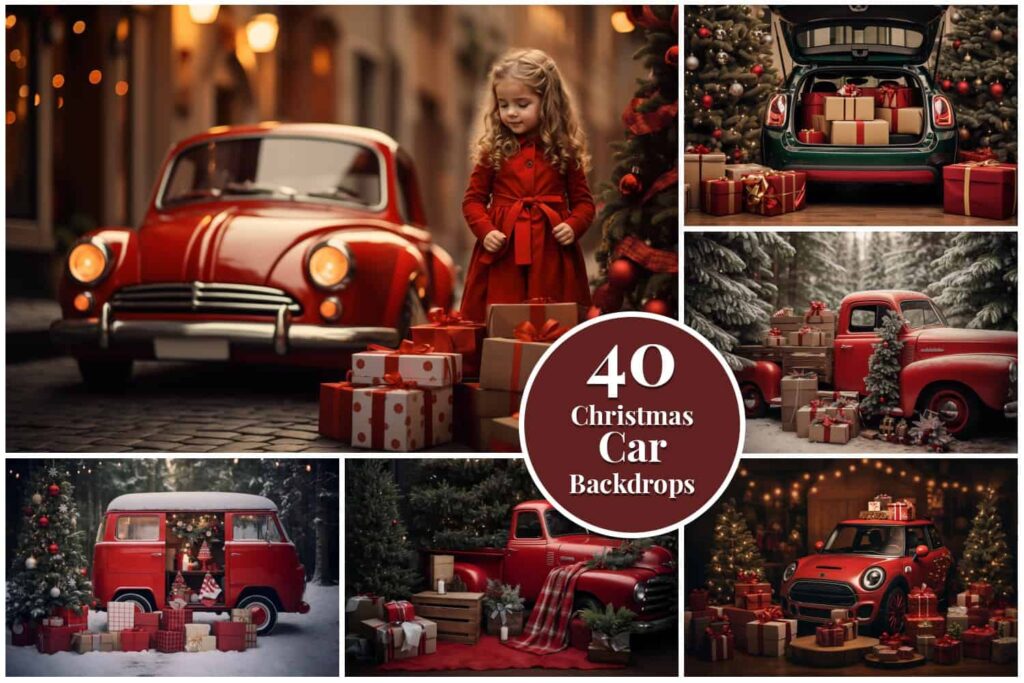 prv 1 1 1024x683 - 40 Christmas Car Digital Backdrops