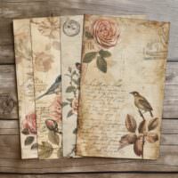 12 Vintage Document Pages for Junk Journals Antique Manuscripts Text Grunge Paper Ephemera for Crafting Replica Collection Design Element