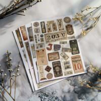 12 Nostalgic Paper Pages Vintage Ephemera Collage Newspaper Print Antique Letter Clipping Stamp Postmarks Tea-Stained Papers Collection