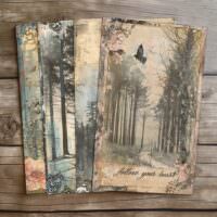 4 Inspirational Forest Digital Journal Pages Follow Your Heart Nature Art Prints Journal Page Collection Design Elements Backgrounds Set