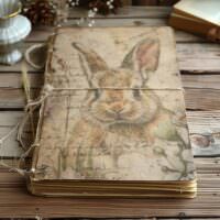 4 Vintage Bunny Pages Illustration Set Four Rustic Journal Arts Bunnies Junk Journal Digital Illustration Easter Beatrix Potter Style Decor
