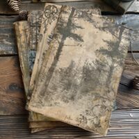 4 Monochrome Forest Junk Journal Prints Follow Your Heart Inspirational Quote Junk Journal Print Design Collection Elements DIY Decorative