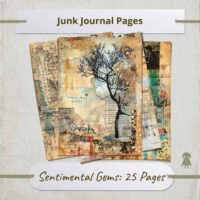 25 Sentimental Gems Vintage Inspired Pages Digital Junk Journal Kit Eclectic Collage Historical Design Ephemera Scrapbooking Printable Decor