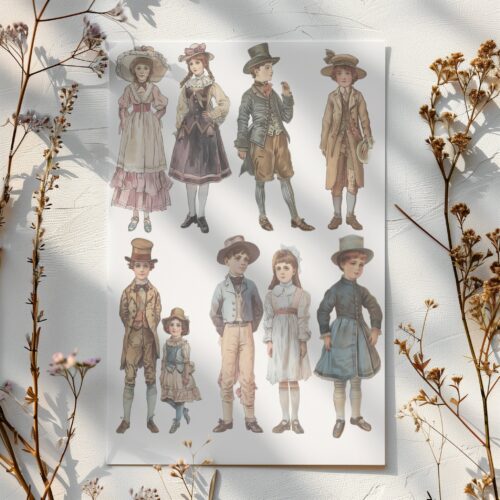 Victorian Elegance 45 Elements for Junk Journal Digital Collection Transparent PNG Scrapbooking Hand-colored Printable Design Art Collection