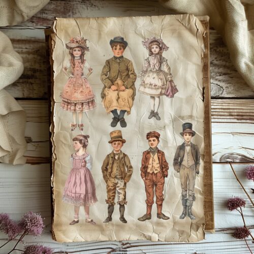 Victorian Elegance 45 Elements for Junk Journal Digital Collection Transparent PNG Scrapbooking Hand-colored Printable Design Art Collection