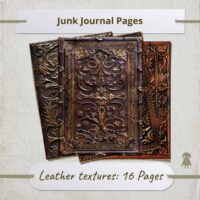 16 Vintage Leather Textures Junk Journal Book Cover Design Historical Scrapbooking Decoupage Digital Collection Elements Designs Backgrounds