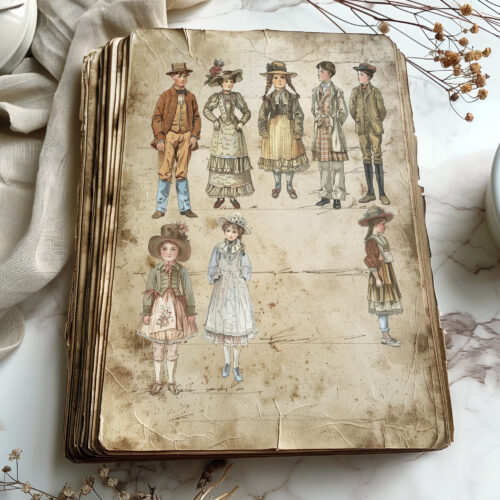 Victorian Elegance 45 Elements for Junk Journal Digital Collection Transparent PNG Scrapbooking Hand-colored Printable Design Art Collection