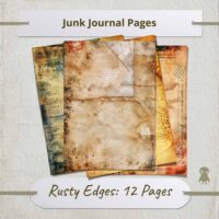 12 Rusty Edges Pages Vintage Ephemera for Junk Journals Grunge Backgrounds Retro Paper Pack Digital Sheets Collage Scrapbooking Collection
