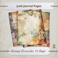 4 Vintage-Inspired Junk Journal Pages Digital Antique Letters Printable Old-Fashioned Scrapbook Supplies Vintage Ephemera Collection Decor
