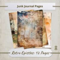 12 Retro Epistles Pages Vintage Ephemera Junk Journal Kit Antiqued Illustrations Scrapbook Supplies Collage Art Mixed Media DIY Collection