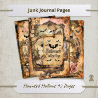 Halloween Gothic Witch Junk Journal Kit With 12 Haunting Illustrations Vintage Ephemera Spooky Scrapbooking Printable Art Halloween, Gothic