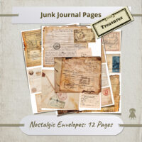 Vintage Ephemera Collage Digital Journal Pages Antique Floral Stationery Printable Retro Flowers Old Letters Backgrounds Craft Supply