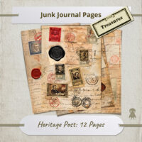 Vintage Postage Stamp Junk Journal Ephemera Set Antique Mail Art Decor Scrapbook Supplies Collage Old Letters Postal History Collectibles
