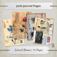 Vintage Botanical Flower Illustrations Junk Journal Ephemera Kit Old World Aesthetic Printable Art For Scrapbooking And Crafting Projects Set Of 13