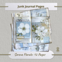 Floral Junk Journal Pages White Blossoms Scrapbook Paper Vintage Botanical Art Diy Thoughts Cards Beautiful Blooms Nature Craft Ephemera