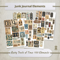 Vintage Ephemera Numbers Tags Junk Journal Digital Collage Sheet Antique Style Number Labels Scrapbooking Printable Diy Crafts Art Retro